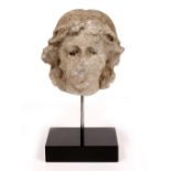 AN ANTIQUE, POSSIBLY ITALIAN, CARVED MARBLE SCULPTURE of a ladies head, approximately 18cm wide x