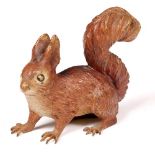 A LATE 19TH / EARLY 20TH CENTURY AUSTRIAN COLD PAINTED BRONZE of a squirrel, attributed to Franz