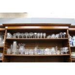 A COLLECTION OF 19TH CENTURY AND LATER GLASS WARE to include part suites of glasses, two pairs of