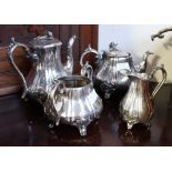 A VICTORIAN SILVER PLATED FOUR PIECE TEA AND COFFEE SET by James Dixon & Sons