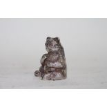 A MAGRINO WHITE METAL BEAR stamped 925, 4.5cm in height