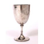 A VICTORIAN SILVER GOBLET with coat of arms for the King's Own Royal Lancashire Regiment, marks