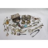 MISCELLANEOUS SILVER AND SILVER PLATE to include salad servers, teaspoons etc.