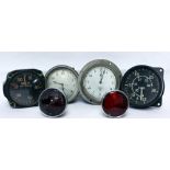 TWO VINTAGE CAR CLOCKS BY SMITHS, Together with two Canadian Aircraft instruments