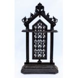 A VICTORIAN COALBROOKDALE STYLE CAST IRON STICK STAND 50cm wide x 20cm deep x 100cm high