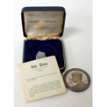 A CASED 1969 INVESTITURE OF PRINCE OF WALES SILVER MEDALLION number 621/1500 with certificate of