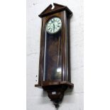 A LATE 19TH / EARLY 20TH CENTURY WALNUT CASED VIENNA REGULATOR TYPE WALL CLOCK with break arch