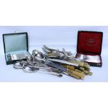 A COLLECTION OF CHRISTOFLE SILVER PLATED CUTLERY to include cased examples and some loose (a