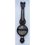 A 19TH CENTURY MAHOGANY CASED DIAL BAROMETER signed Bernard Bordoli of Marlborough, 95cm high