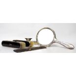 A SILVER AND TORTOISE SHELL PART DRESSING SET to include a mirror and brushes