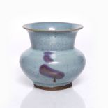 A Chinese Northern Song Jun ware jar Song dynasty of bronze Zun shape, the stoneware with blue glaze
