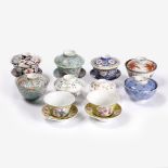 A group of Chinese rice bowls 19th/20th Century including doucai, yellow ground and others (10)