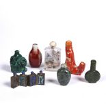 A collection of seven Chinese snuff bottles 19th/early 20th Century including inside painted