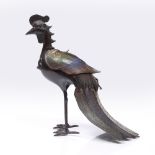 A Japanese cloisonne censer 19th Century in the form of a standing phoenix, 30cm