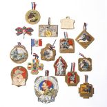 French School (20th Century) 'Journee du 75' five brass and cardboard medals 32mm diamater (5).