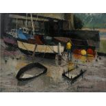 David Edwards (b.1944) 'Mud Bank, Conway' signed (lower right), titled (to label reverse) oils on