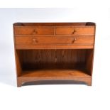 Heals 'Letchworth' chestnut dresser, circa 1910 two short and one long drawer over open shelf,