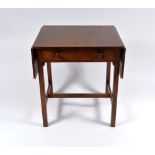 Heals Oak work table, circa 1910 drop flap top over square supports joined by 'H' stretcher 77cm