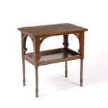 Arts & Crafts Oak centre table, circa 1920 two tier form, on circular legs 75cm high, 71cm wide,