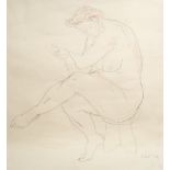 Uli Nimptsch (1897-1977) Seated nude, 1943 initialled and dated (lower right) pencils 44cm x 40cm.