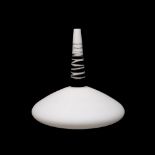 Italian School Glass ceiling shade, circa 1970 mushroom shape, with black and white zig-zag