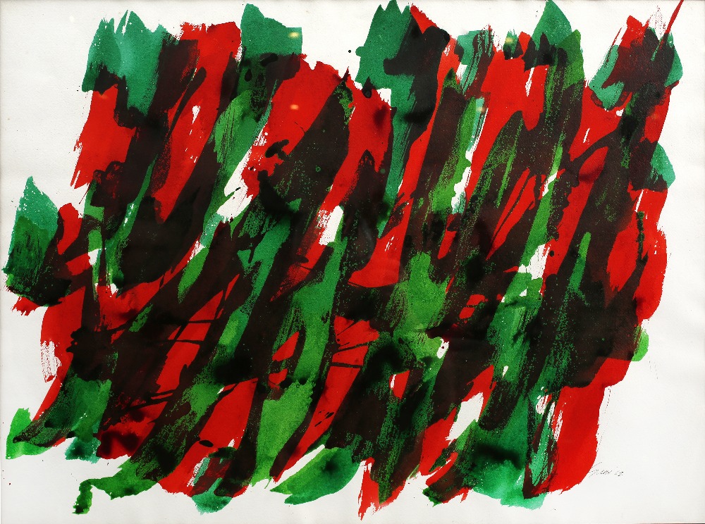 William Gear (1915-1997) 'Red/Green', October 1962 signed and dated (lower right) mixed media/ink