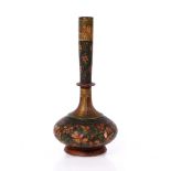 An Indian Kashmiri small bottle vase late 19th Century with original label 'Indian Exhibition, 2nd