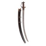 An Indian tulwar sword 19th Century in original scabbard