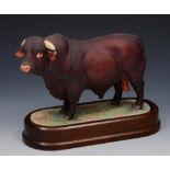 A ROYAL WORCESTER MODEL of Santa Gertrudis Bull by Doris Lindner 1961 numbered 240, 24cm lg on