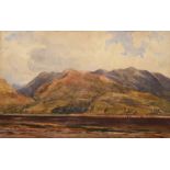 W. CALLCOTT River valley and mountains, watercolour, signed, 27 x 42cm, framed