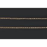 A BELCHER-LINK LONG CHAIN, composed of faceted links, the swivel clasp stamped '9c', length 140cm