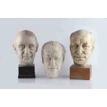 Franta Belsky (1921-2000) Three portrait busts of gentlemen plaster two signed 'F. Belsky' and one