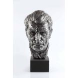 Franta Belsky (1921-2000) Samuel Beckett resin with aluminium powder signed 'F Belsky' 39cm high