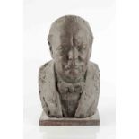 Franta Belsky (1921-2000) Sir Winston Churchill resin 48cm high Exhibited: Probably exhibited at The