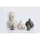 Franta Belsky (1921-2000) Five casting busts of Winston Churchill two plaster and three resin the