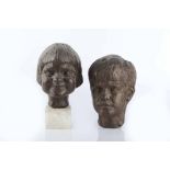 Franta Belsky (1921-2000) Caroline Hewatt, 1962, and Charles Dowson, 1964 portrait busts resin