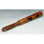 A VICTORIAN BOXWOOD OR YEWWOOD EXETER POLICE TRUNCHEON dated 1847 and stamped 'Pillman, Exeter,