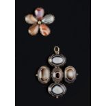 A COLLECTION OF ANTIQUE AND LATER JEWELLERY, to include an early 19th century banded agate cross