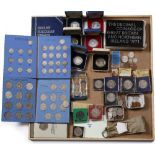A LARGE COLLECTION OF 20TH CENTURY COINAGE TO INCLUDE:- 6 silver proof 25p pieces and pre-coinage