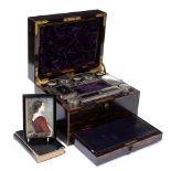 A VICTORIAN COROMANDEL AND BRASS INLAID DRESSING BOX said to be formerly the property of Lady Mary