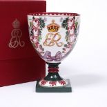 A WEMYSS QUEEN ELIZABETH THE QUEEN MOTHER CENTENARY GOBLET (1880-1980) made by Royal Doulton Ltd for