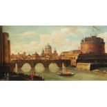 18TH/19TH CENTURY ITALIAN SCHOOL The River Tiber with Vatican and Castel Sant'Angelo, oil on canvas,