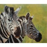 JIM DAWSON (b.1945) Portrait of two zebra, signed, watercolour with body-colour, 52.5 x 65.5cm;