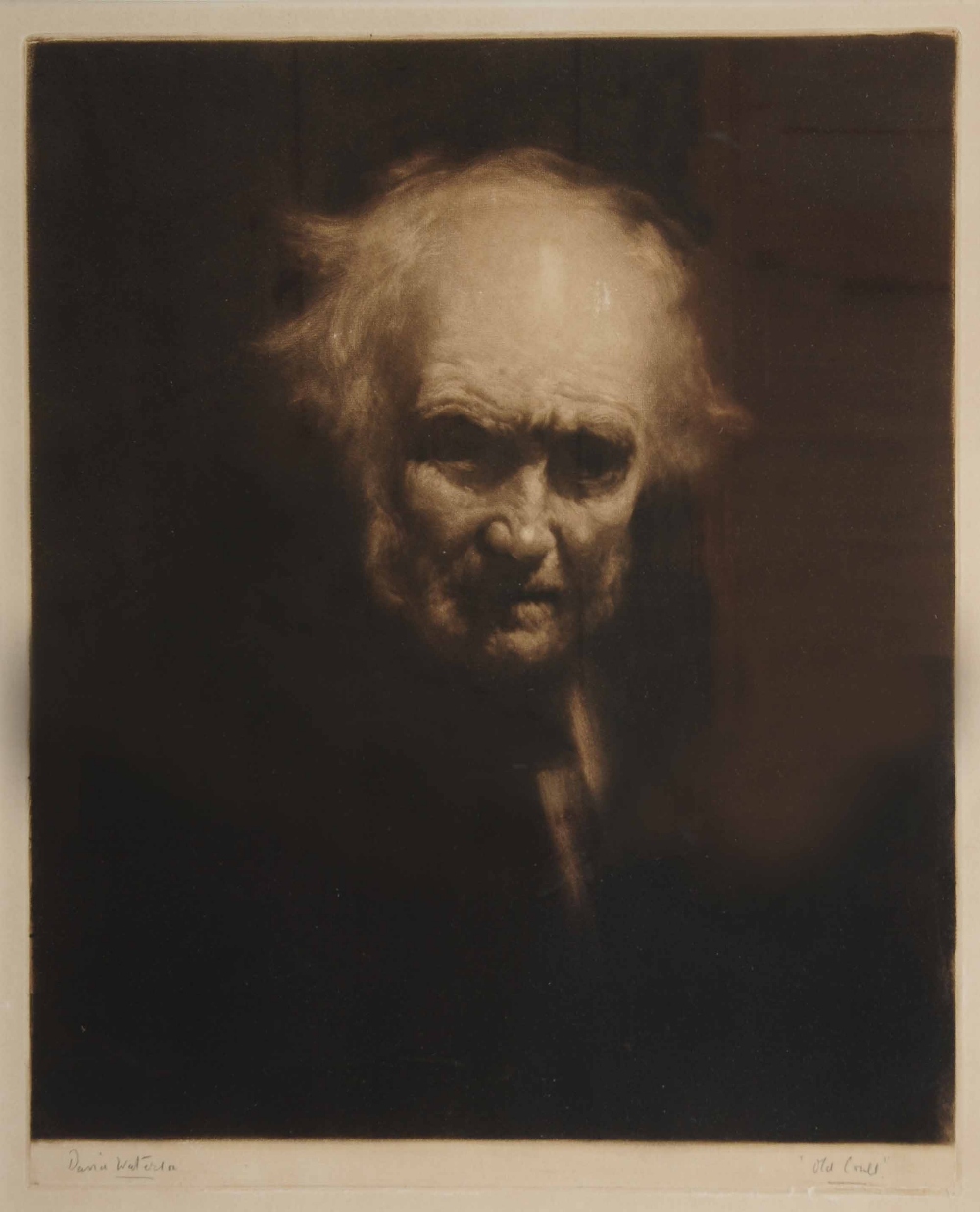 DAVID WATERSON (1870-1954) 'Old Coull', mezzotint, titled in the margin and signed in pencil, 32 x