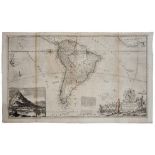 HERMAN MOLL Map of South America, similar to the preceding lot, 59 x 98cm, unframed