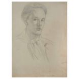 ENGLISH SCHOOL (EARLY 20TH CENTURY) 'Self Portrait of E.A.W.', pencil drawing, 36 x 26cm, unframed