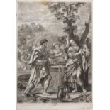 ROBERT VAN AUDENAERDE AFTER CARLO MARATTI Rebecca at the well, engraving, 47 x 33cm; and five