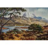 LESLIE P. STUART (20TH CENTURY) 'Sloch, Loch Maree', faintly signed and dated '81, watercolour, 34 x