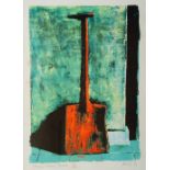 HAROLD RILEY (b. 1934) 'Orange Shovel, Paisley', print in colours, pencil signed, dated '74,