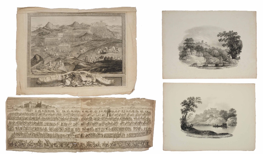 A FOLIO OF MISCELLANEOUS PRINTS AND ENGRAVINGS TO INCLUDE: George Vertue: 'The Battle-Array of